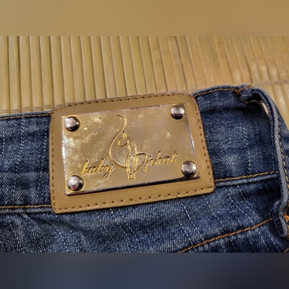 ♡ SOLD ON EBAY ♡ Baby Phat Jeans Co 11 Y2K Cropped Capri Blue Denim - Picture 12 of 14